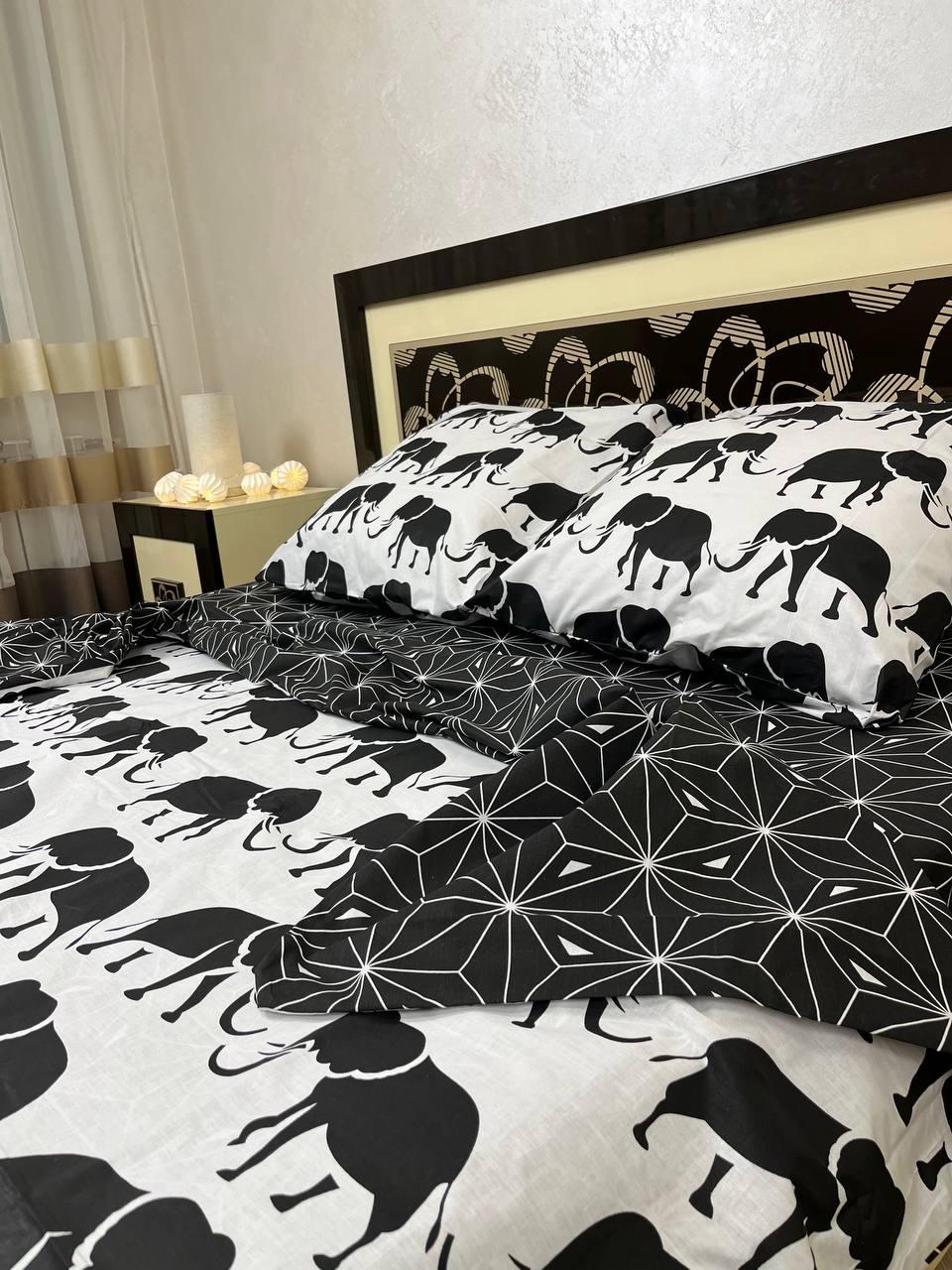 Постільна білизна для односпального ліжка полуторка чорна