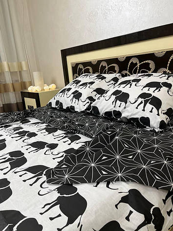 Постільна білизна для односпального ліжка полуторка чорна, фото 1