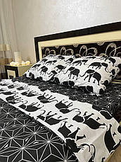 Постільна білизна для односпального ліжка полуторка чорна, фото 4