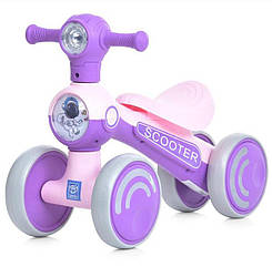 Дитяча каталка толокар M 5729-9 Мотоцикл з музикою та світлом / фіолетовий для дівчинки