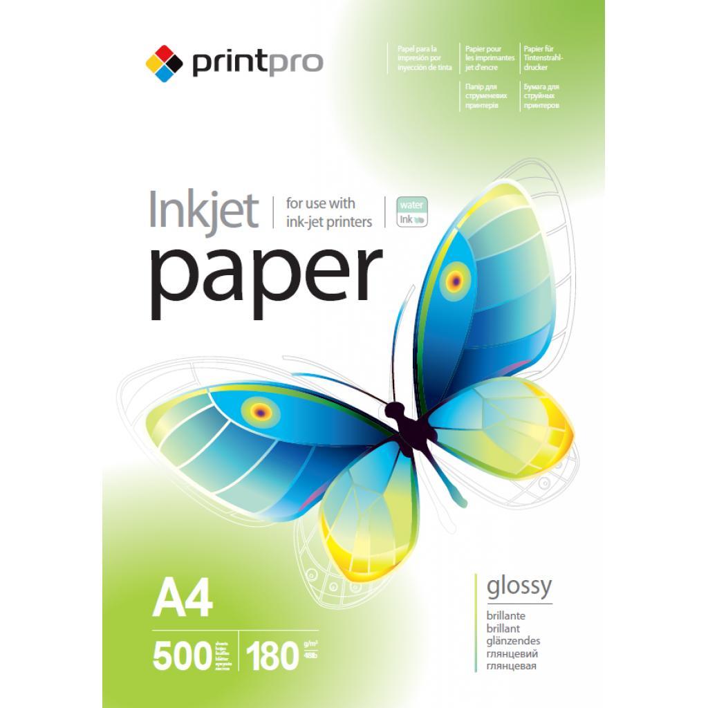 Фотопапір PrintPro A4 (210x297 mm), 500 листів, 180 г/м2 максимальний дозвіл друку 5760 dpi (PGE180500A4)