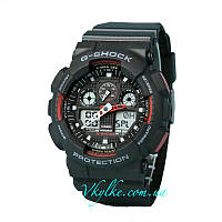 Годинник Casio G-Shock GA - 100 BLACK-RED AAA