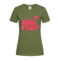 Армейская женская футболка С надписью Pink Floyd (14-2-2-2-армійський)