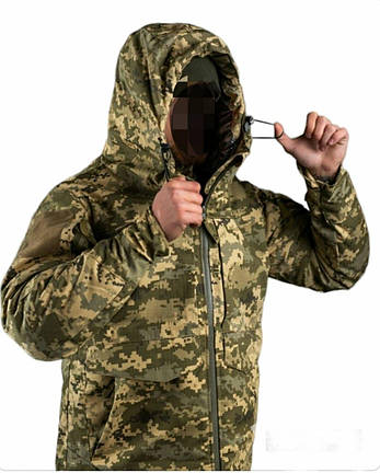 Зимова чоловіча тепла куртка камуфляжна Army (Утеплювач Холлофайбер) ПІКСЕЛЬ, фото 2