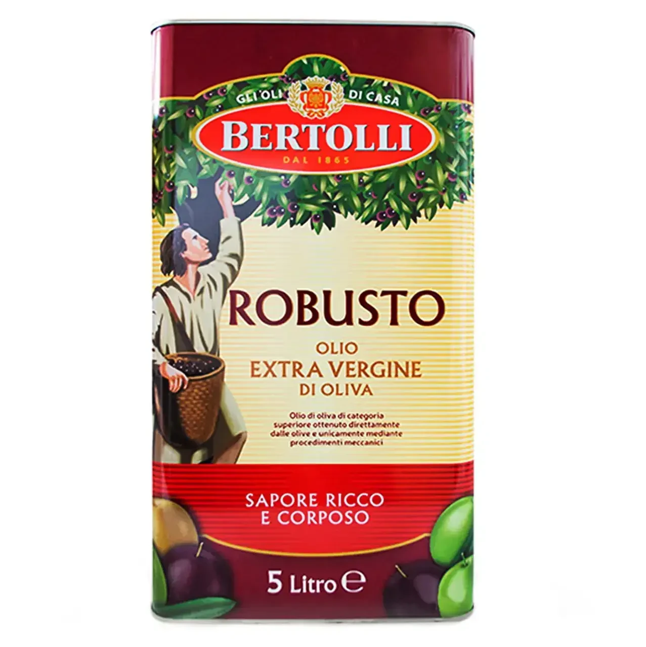 Оливкова олія Bertolli Robusto Olio Extra Vergine di Oliva 5 л - фото 1 - id-p2088867227