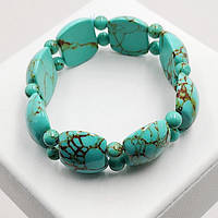 Браслет Зелена Бірюза 20 мм 16 см