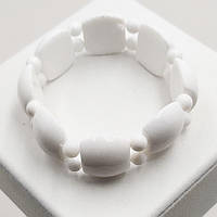Браслет із Білого Агата 20 мм 16 см