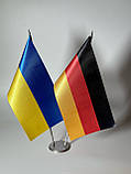 Настільні прапори України та Німеччини з 2 металевими тримачами, фото 2