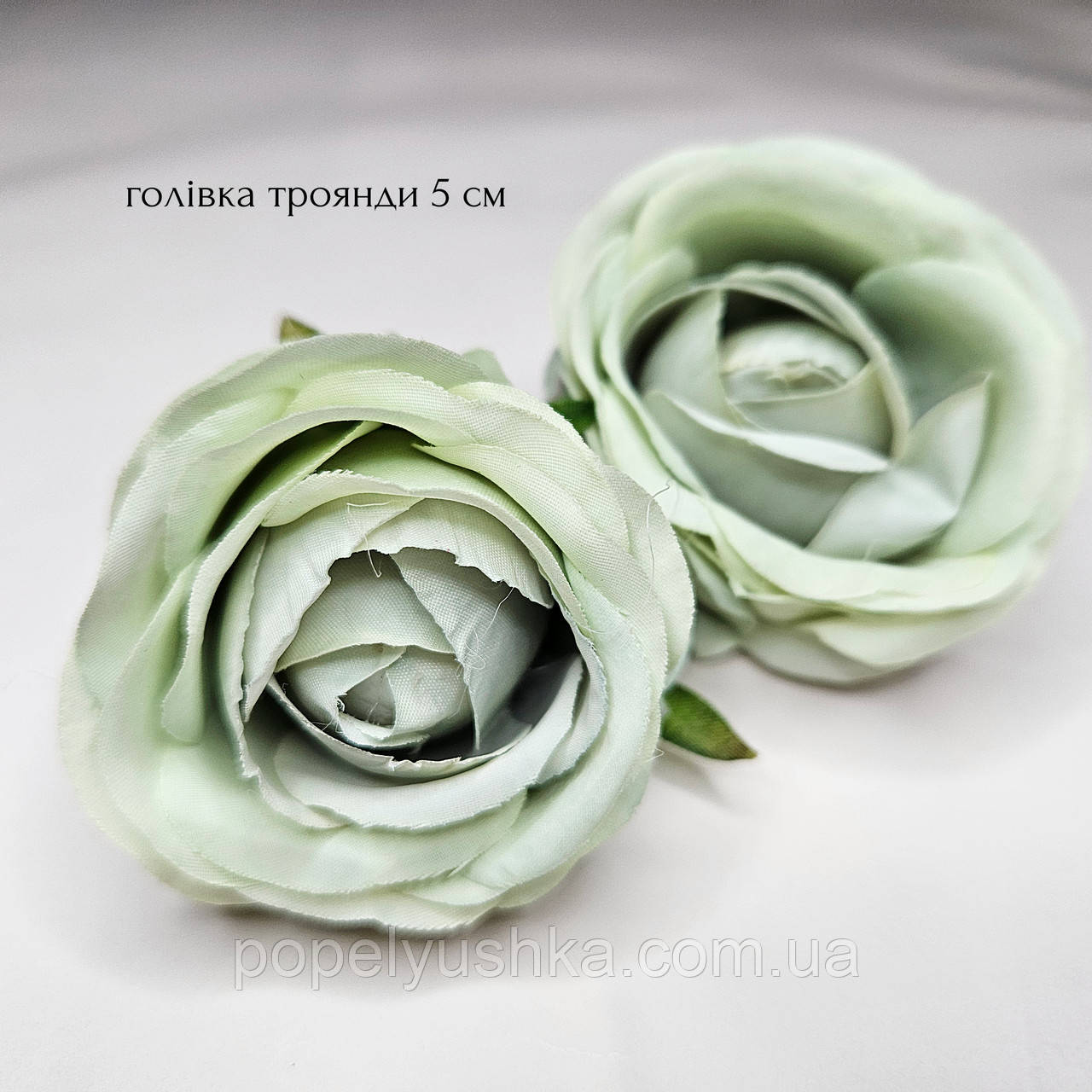 Головка троянди " Зефірка" м'ятна 5 см, фото 1