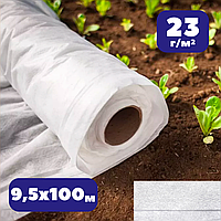 Агроволокно біле 23 г 9,5х100 м з посиленим краєм в рулоні Shadow спанбонд для теплиць та винограду на зиму