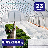 Агроволокно біле 23 г 8,45х100 м з посиленим краєм в рулоні Shadow спанбонд для теплиць та винограду на зиму
