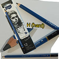 Угольный карандаш шестигранный черный Charcoal "SketchPro" Marco Chroma / 1040H -hard/ марко / 1шт