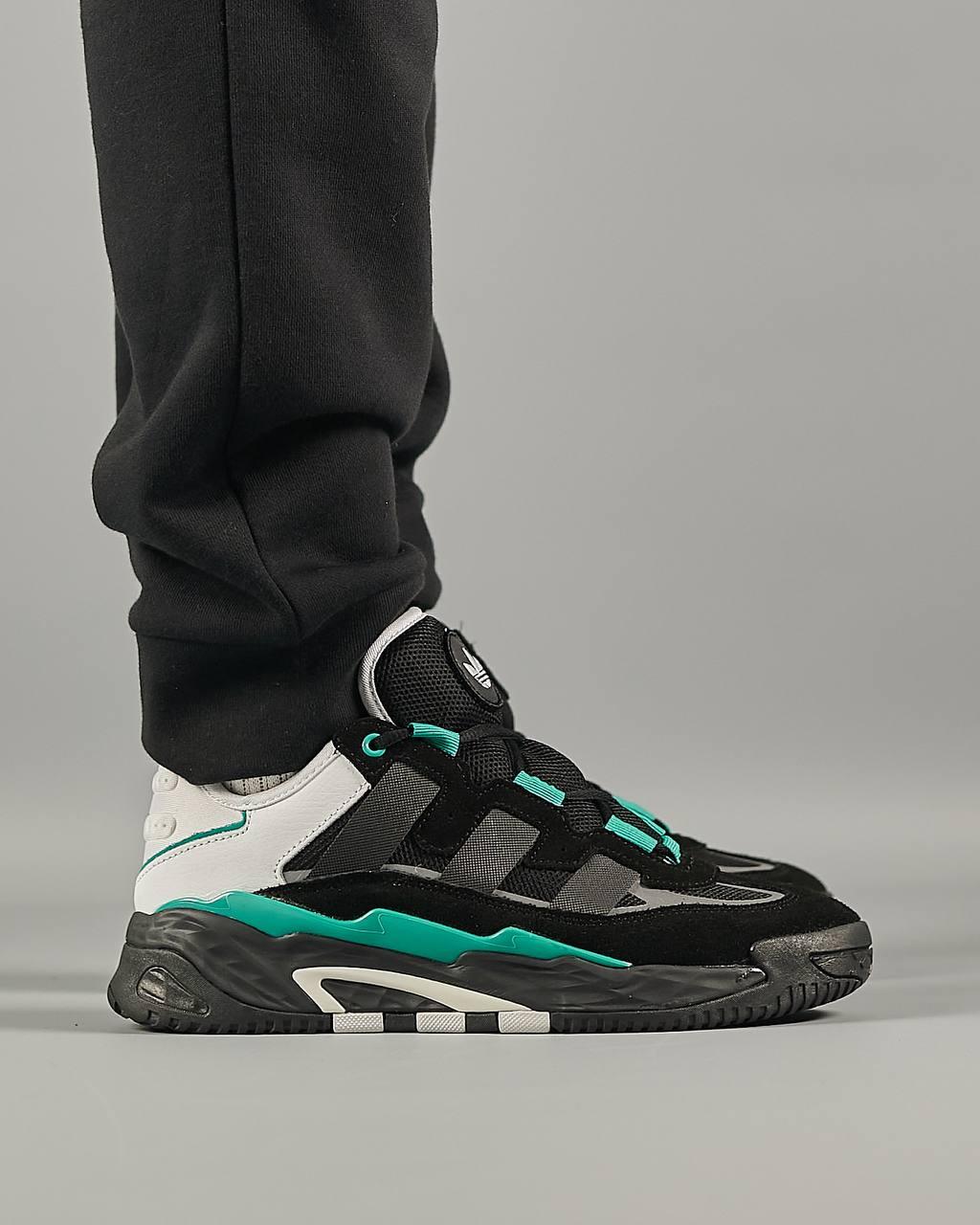 Чоловічі замшеві кросівки Adidas Originals Niteball Black Green, чоловічі кеди Адідас чорні. Чоловіче взуття