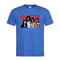 Синяя мужская/унисекс футболка С принтом Queen (14-2-4-1-синій)