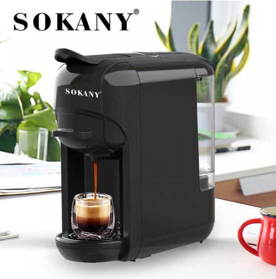 Кавомашина Sokany SK-516 кавоварка електрична для дому 1450 Вт 600 мл Чорна