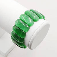 Браслет із Кам'я Котяче око 24 мм 16 см Зелений