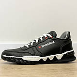 40, 42, 43 р. Кросівки чоловічі чорні з білою підошвою (Сгк-14чб), фото 5