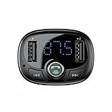 АЗП з FM-модулятором Baseus T Shaped S-09 Car Bluetooth MP3 Player Black, фото 5