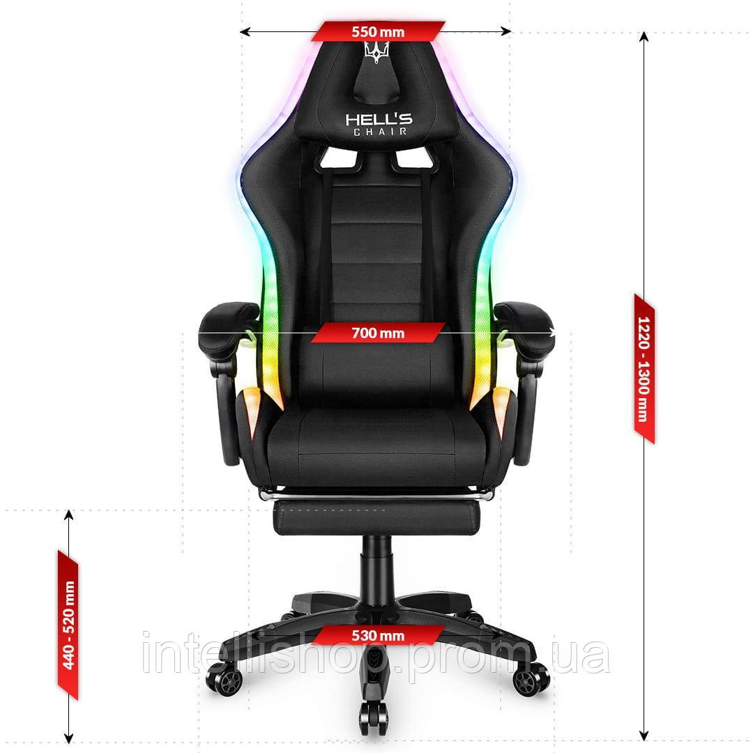 Компьютерное кресло Hell's HC-1039 LED RGB IO, код: 7721341 - фото 2 - id-p2088913356