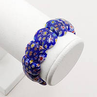 Браслет Муранське Скло 20 мм 16 см Синій на Гумці