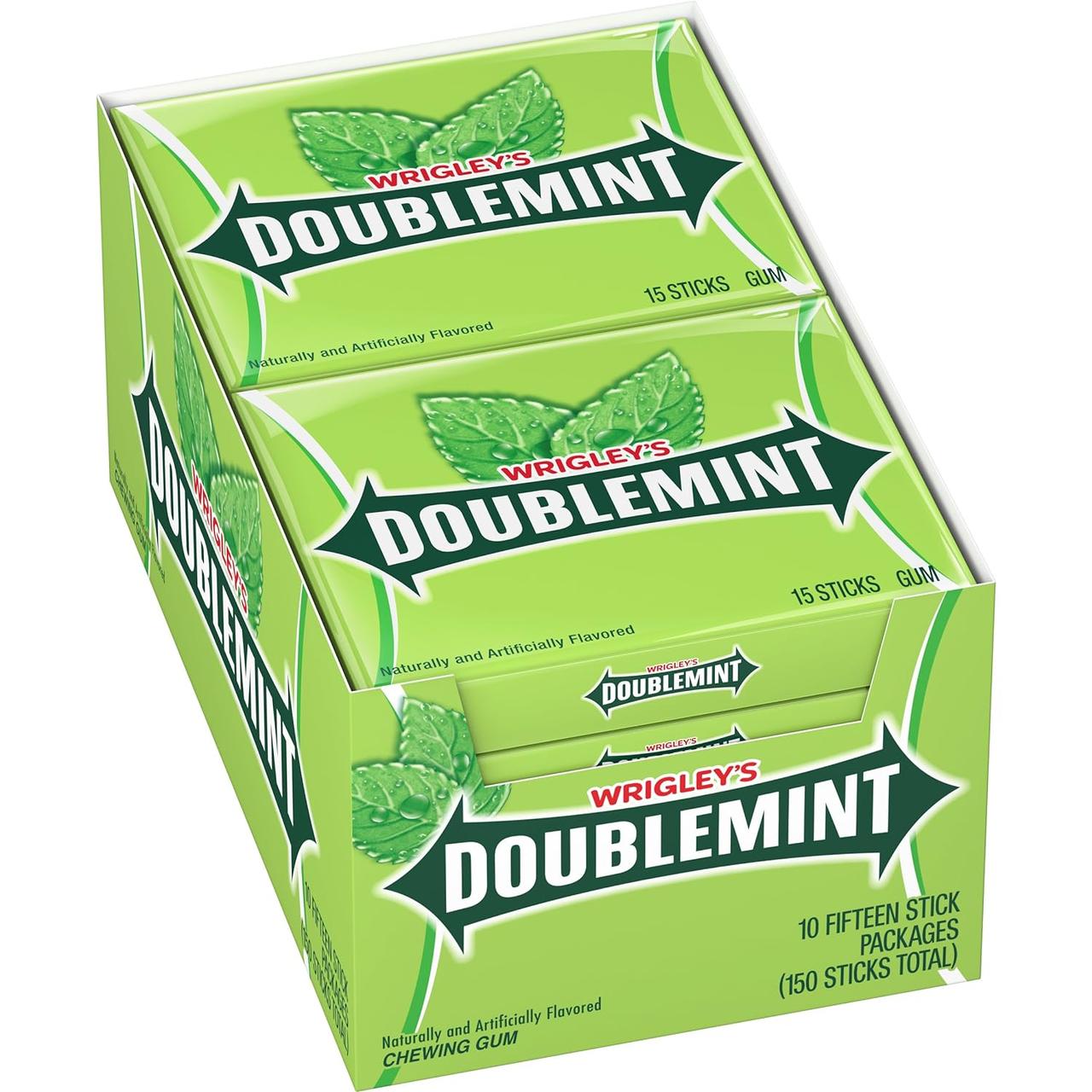 Упаковка жувальних гумок Wrigley's Doublemint Mint Gum Chewing Gum 150шт, фото 1
