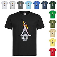 Черная мужская/унисекс футболка Queen Freddie Mercury (14-2-4-5)
