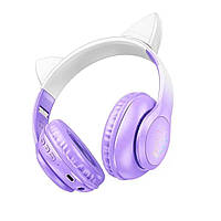 Бездротові навушники HOCO W42 Cat ears BT headphones Purple Grape