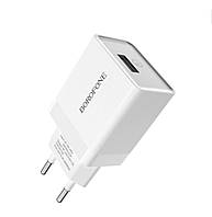Сетевой зарядний пристрій BOROFONE BA20A Sharp single port charger set(Micro) 10.5W White