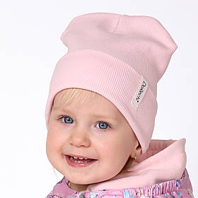 Шапка дитяча двошарова DoRechi демісезонна об'єм голови 44-48 см (6-12 місяців) Рожевий