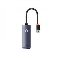 USB-Хаб Baseus Lite Series Ethernet Adapter USB-A to RJ45 LAN Port (100Mbps) Black