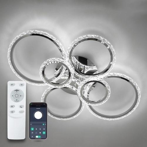 Люстра світлодіодна LUMINARIA EUROPA 132W 6R 790/560 CHROME/ICE 220 V IP20 з пультом ДК
