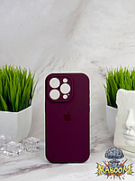 Чехол с закрытой камерой и низом на Айфон 13 Про Макс Бордовый / Silicone Case для iPhone 13 Pro Max Plum