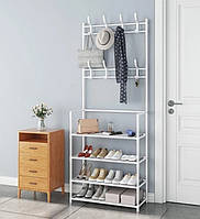 Универсальная вешалка для одежды New simple floor clothes rack size 60X29.5X151 см (Белый)