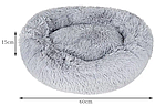 Лежанка для собак Purlov 60 см - сіра, М'яка подушка для тварин, Ліжко для тварин, фото 5