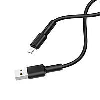 Кабель BOROFONE BX31 USB to iP 2.4A, 1m, silicone, TPE connectors, Black