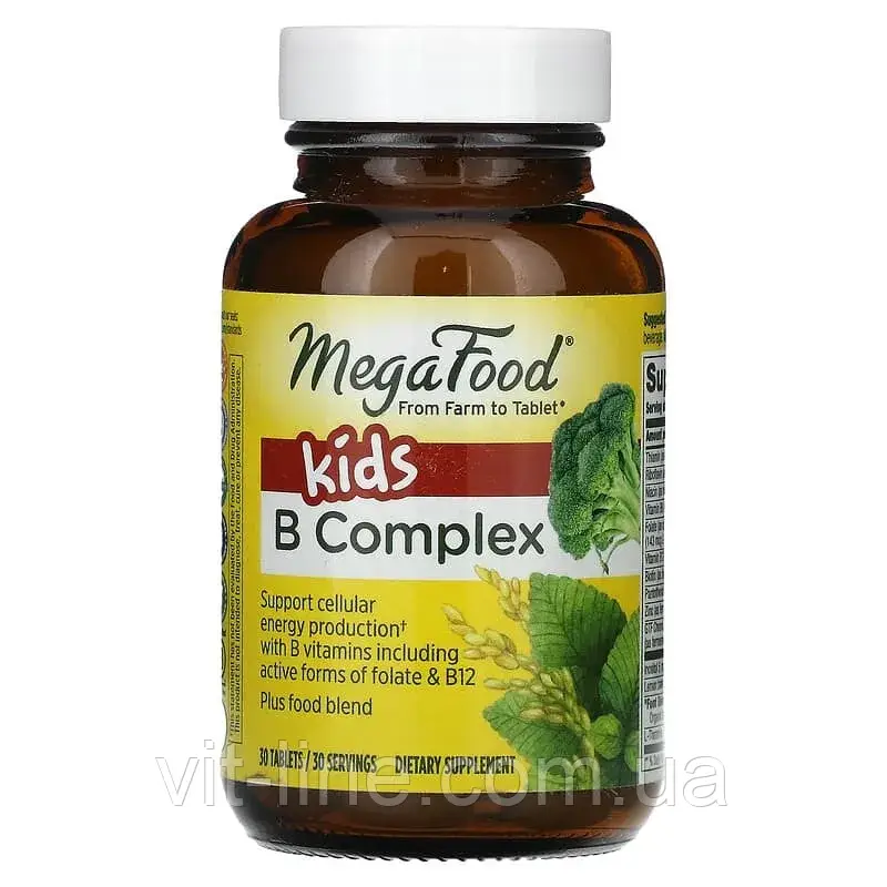 MegaFood Комплекс витаминов группы B для детей 30 таблеток - фото 1 - id-p348313181