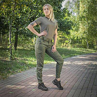 Демисезонные женские штаны олива M-Tac Aggressor Lady Flex, штурмовые брюки рип-стоп для женщин военных 24/30
