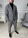Класичний костюм чоловічий сірий в клітку піджак і демісезонні штани Alexander, фото 2