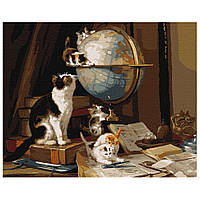 Картина по номерам "Любознательные котята" ©Henriette Ronner-Knip Идейка KHO4475 40х50 см 0201 Топ !
