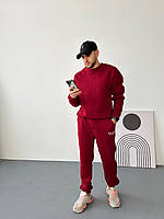 Чоловічий спортивний костюм з принтом Чикаго Chicago тринитка реглан без капюшона Бордовый, 2Хл