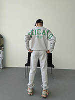 Чоловічий спортивний костюм з принтом Чикаго Chicago тринитка реглан без капюшона Меланж, M