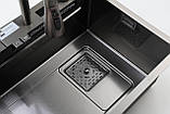 Кухонна мийка SMART & ART HYG 7545BL PVD чорна "Водоспад", фото 6