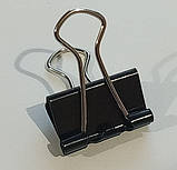 Затискач для паперу 19 мм (УПАКОВКА 12 шт) / біндер металевий чорний, фото 2