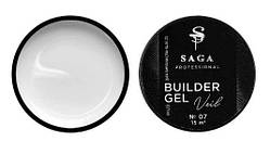 Гель для нарощування Saga Builder Gel Veil 07 (молочний), 15 мл