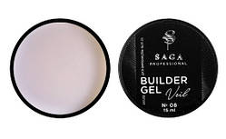 Гель для нарощування Saga Builder Gel Veil  08 (нюдовий беж), 15 мл