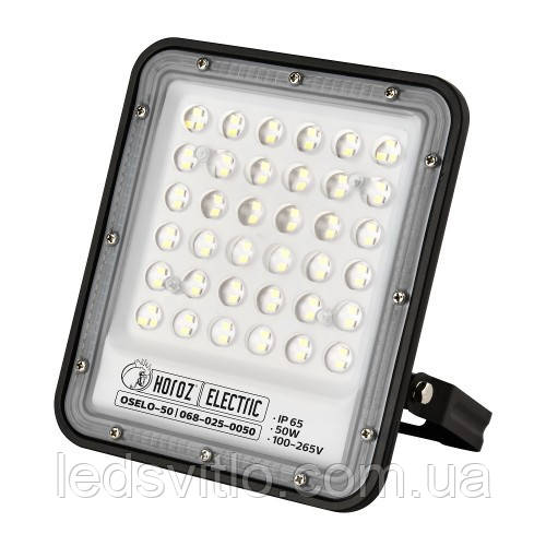Прожектор світлодіодний OSELO LED 50W 5000Lm 6400K IP65, Чорний герметичний вуличний, фото 1