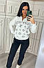 Стильний жіночий спортивний костюм Louis Vuitton білий (Луї Віттон двуніть Туреччина), фото 10
