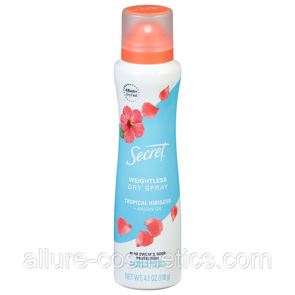Дезодорант спрей Гібіскус і Арганова олія Secret Antiperspirant Deodorant Dry Spray Tropical Hibiscus, фото 1