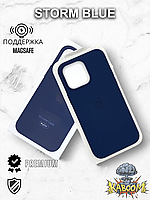 Оригинальный чехол с МагСейф на Айфон 13 Про Макс Синий / Original Silicone Case iPhone 13 Pro Max Abbys Blue