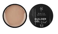 Гель для нарощування Saga Builder Gel Veil 12 (кавовий нюд), 15 мл